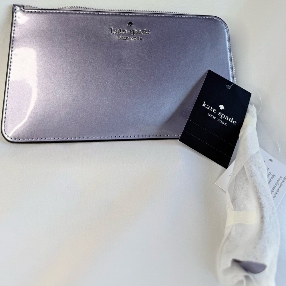 Kate Spade Metallic Silvery Purple Wristlet